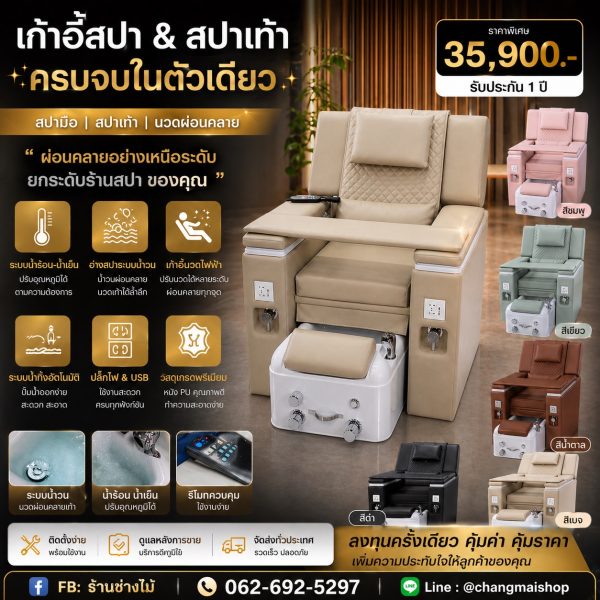 เก้าอี้สปาเท้าสปามือรุ่น DUO